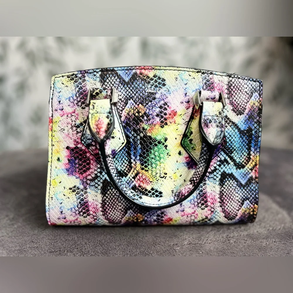Aldo Maroubra multi-colored crocodile-embossed mini tote Crossover handbag